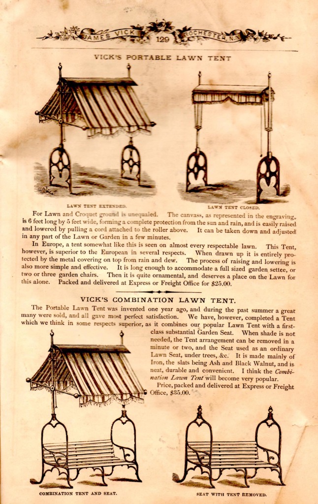 Vick's Lawn Tent 1873 ad